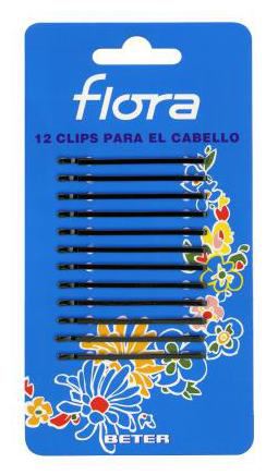 12 clips FLORA, dourado