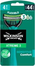 Wilkinson espada extra 3 lâminas descartáveis sensíveis - 4 pack