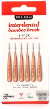 Interdental escova de bambu Tamanho 2: 0.50 mm Red 6 unidades