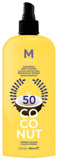 Protetor solar de coco Bronzeador escuro Spf50 200 ml