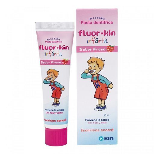 Kin Fluor Macarrão Infantil de Morango 50Ml