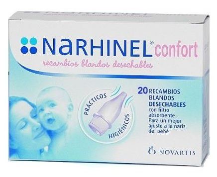 Narhinel conforto macio Aspirador Nasal descartáveis 10 Recargas