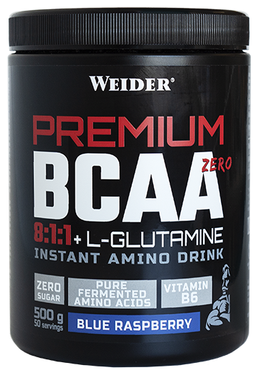 BCAA Premium 8: 1: 1 + Lglutamina Azul Framboesa 500 gr