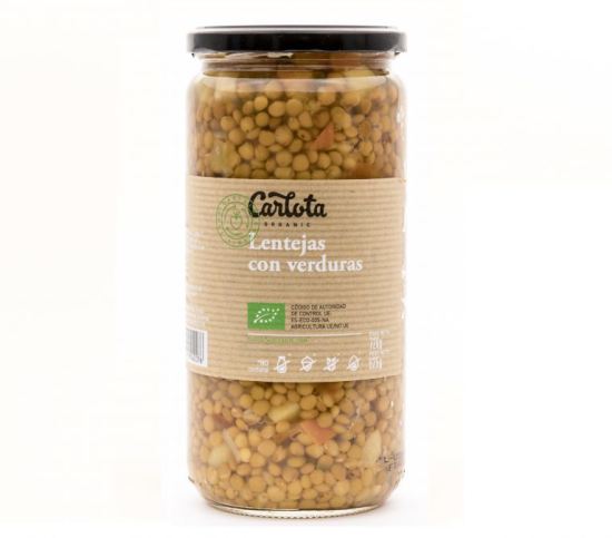 Lentilhas orgânicas com legumes 720 gr 12 uds