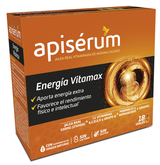 Frascos Apiserum Energia VitaMax 18