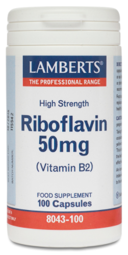 Vitamina B-2 50 mg Rivoflavina 100 Cápsulas