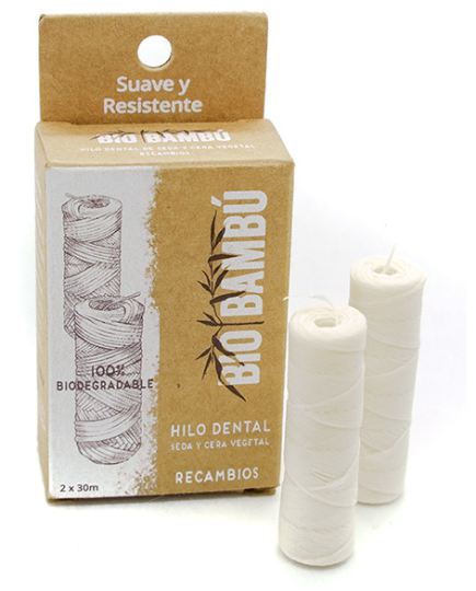 Fio dental de seda natural sobressalente 2 x 30 m