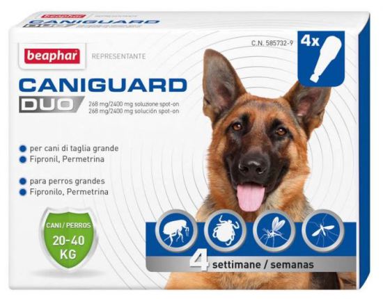 Pipetas Caniguard Duo L 20 - 40 kg 4 x 4,40 ml